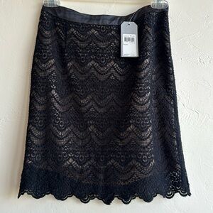 NWT Guess Lace Overlay Pencil black mini Skirt sz 2 XS